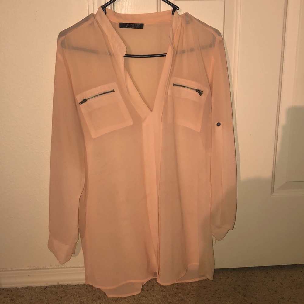 Pink/Salmon Long Blouse